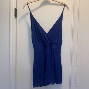 Lush Blue Shorts Romper - Size M NWT